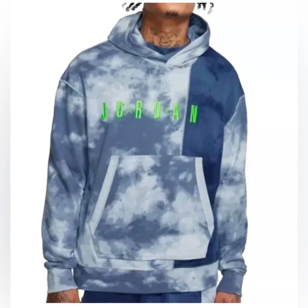 AIR JORDAN Sportswear DNA Pull-Over Hoodie CJ0226-406 Blue/Green Men’s‎ S…